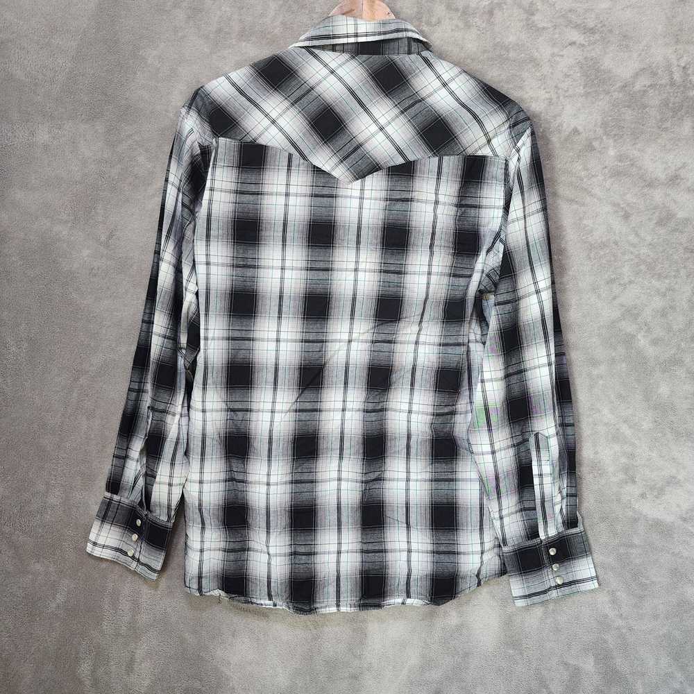 Wrangler Wrangler Men's M Black & White Plaid Cot… - image 3