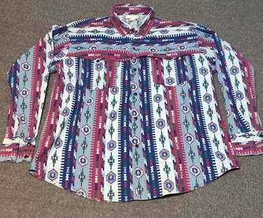 Other Aztec Print Brushpopper Western Shirt Retro… - image 1