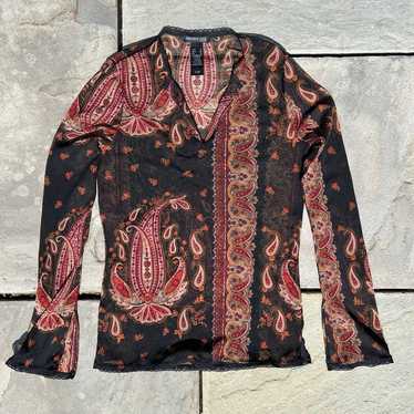 Sheer Paisley Long Sleeve Top