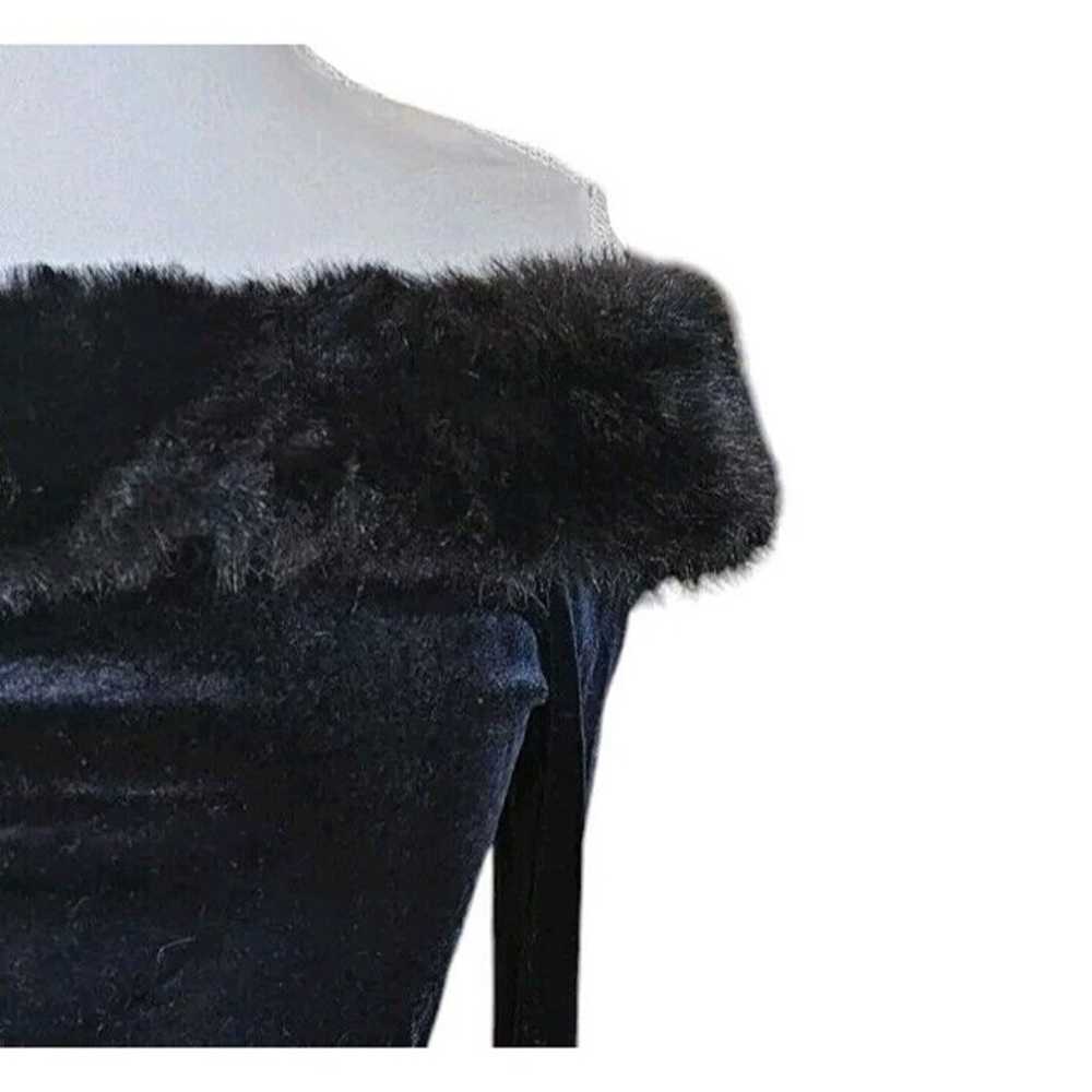 Vintage Womens Sz 6 8 Black Velvet Off Shoulder B… - image 6