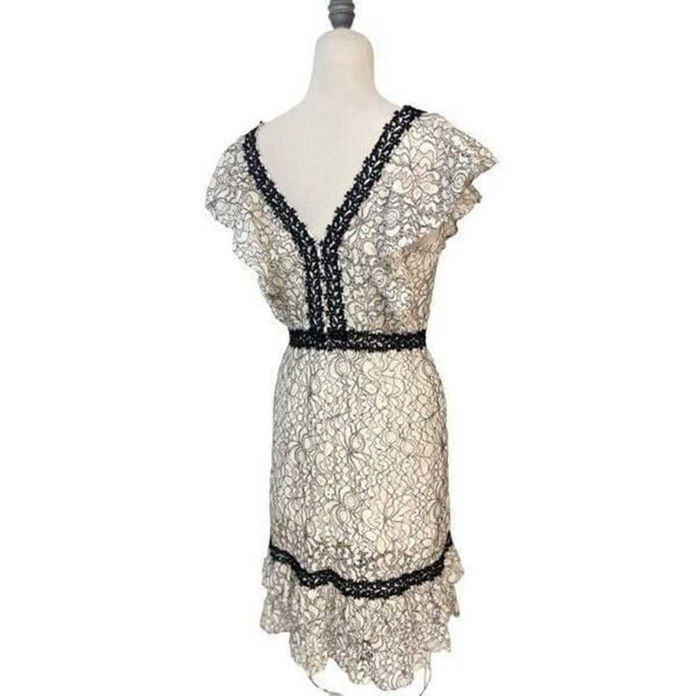 Nanette Lepore Black White Lace Dress 8 Fits 6 - image 3