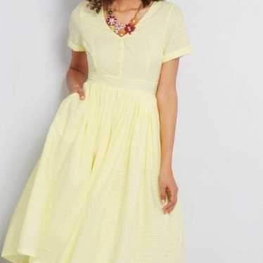 ModCloth Fabulous Fit And Flare Yellow Dress