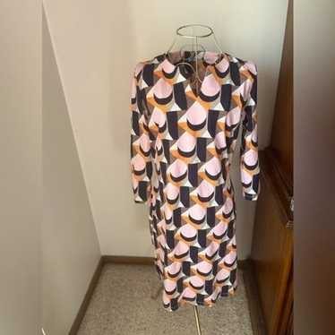 J. McLaughlin pink retro print dress S