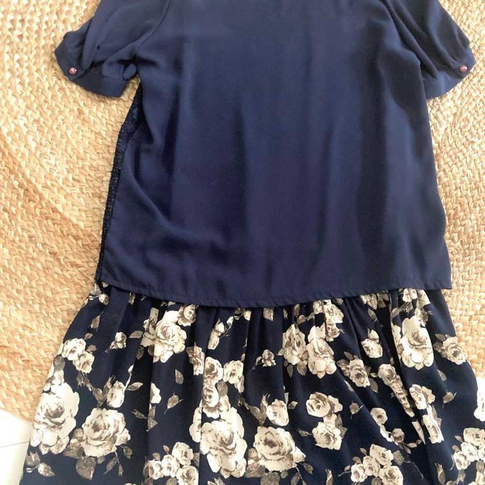 blush Navy Knee-Length Dress, Short-Sleeved Cute … - image 2