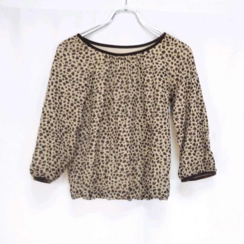 Strawberry Fields Blouse Animal Pattern Beige Lin… - image 11