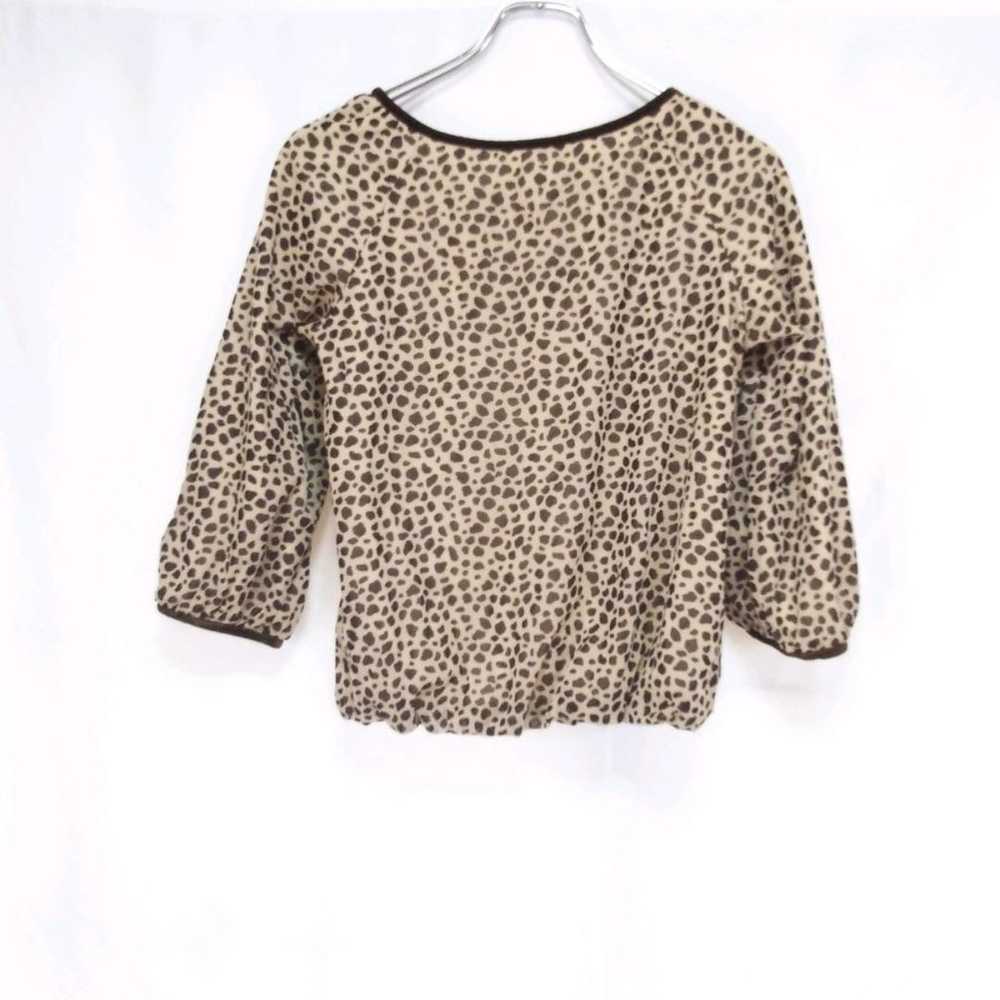 Strawberry Fields Blouse Animal Pattern Beige Lin… - image 2