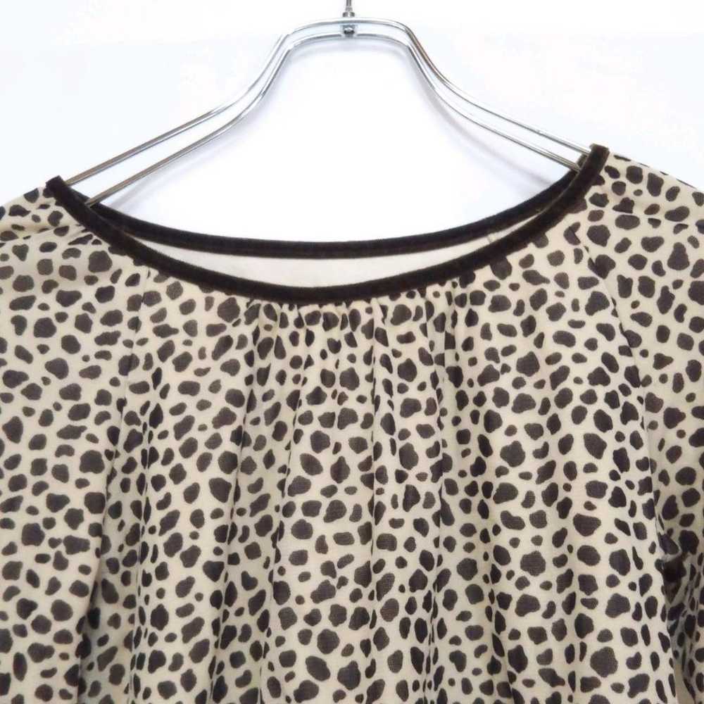 Strawberry Fields Blouse Animal Pattern Beige Lin… - image 3