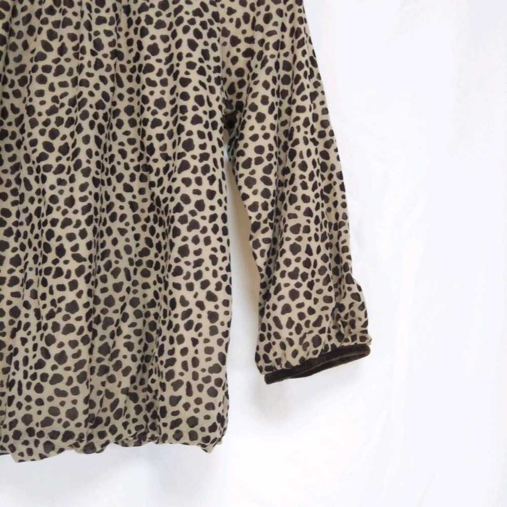 Strawberry Fields Blouse Animal Pattern Beige Lin… - image 4