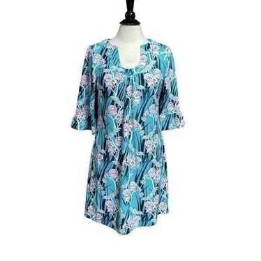 Aryeh 3/4 Ruffle Sleeve Floral Shift Dress Size m… - image 1