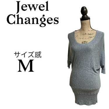 P1835 Jewel Changes Knit Tunic Length Half Sleeve… - image 1