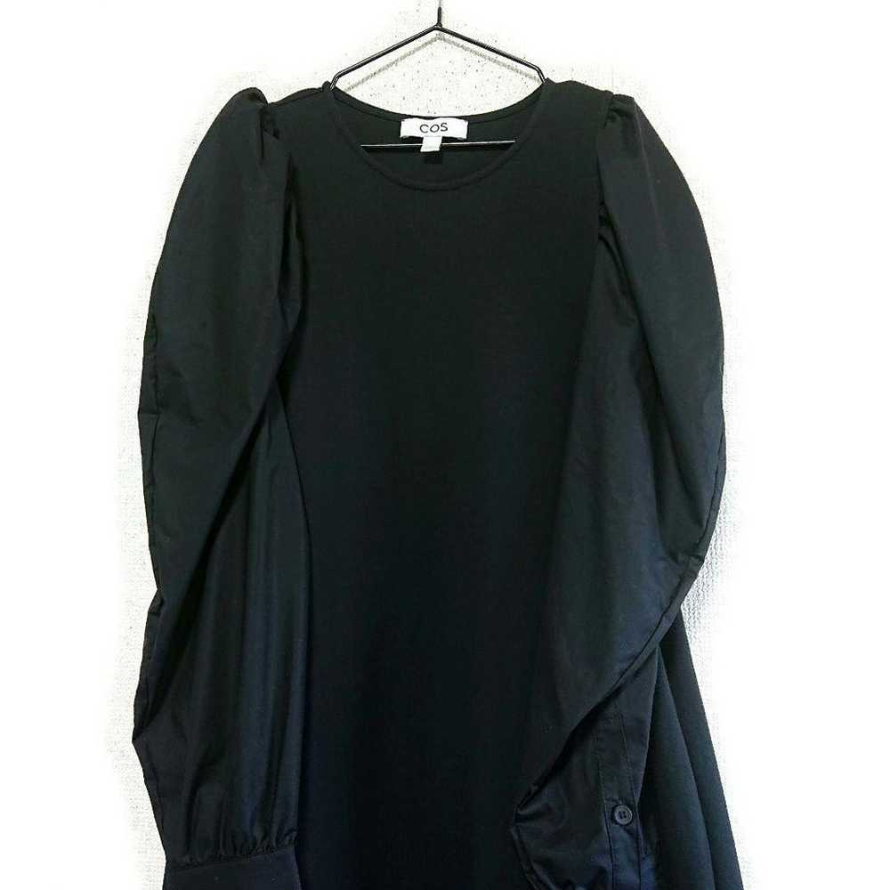 COS Volume Sleeve Mixed Material A-Line Dress - image 3