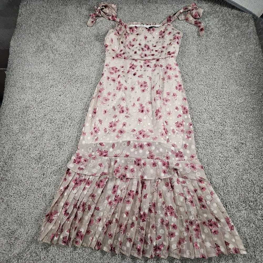 Lulus Dress Sz Medium Midi Floral Strap Feminine … - image 1