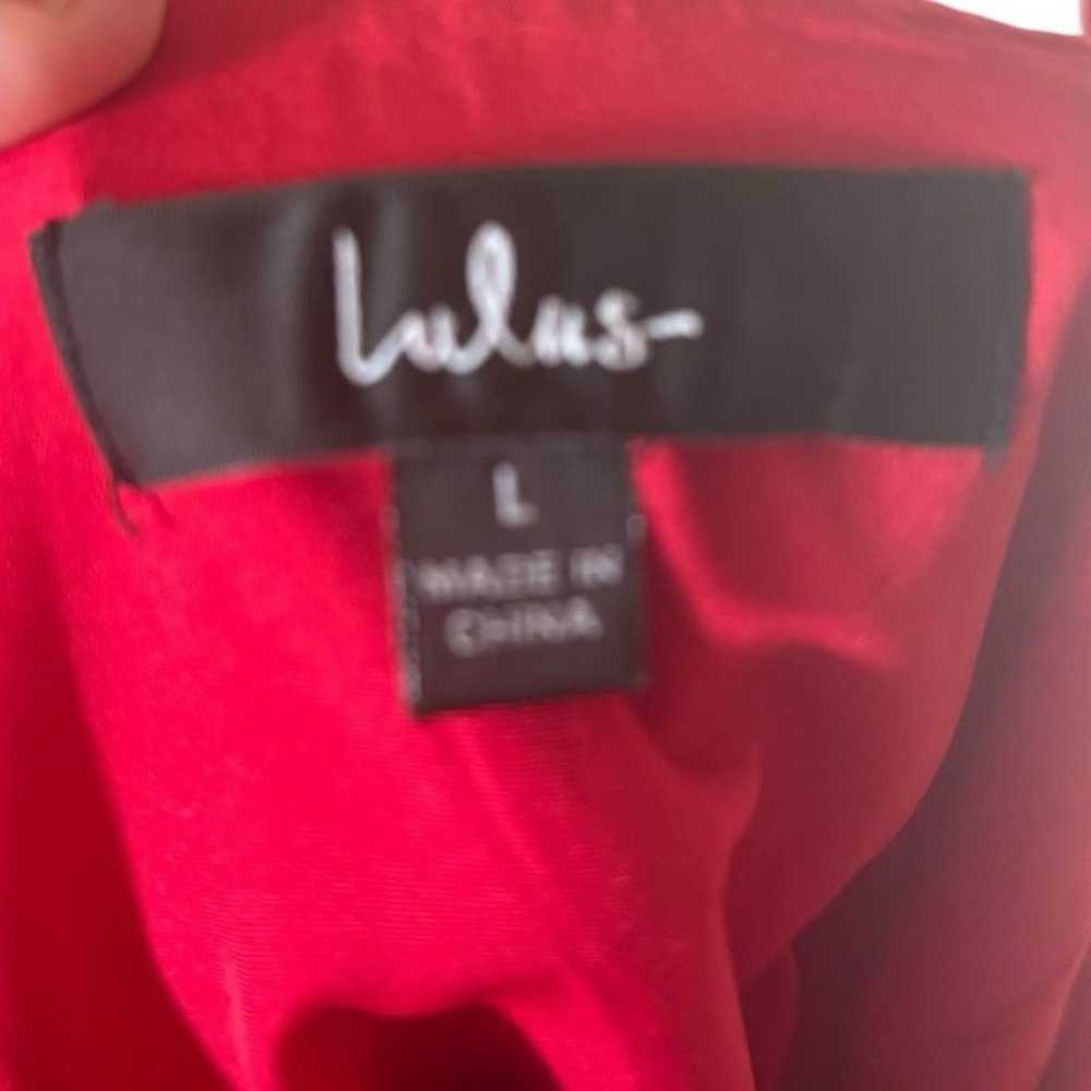 Lulus Red Satin Dress Size Large (L) - image 11