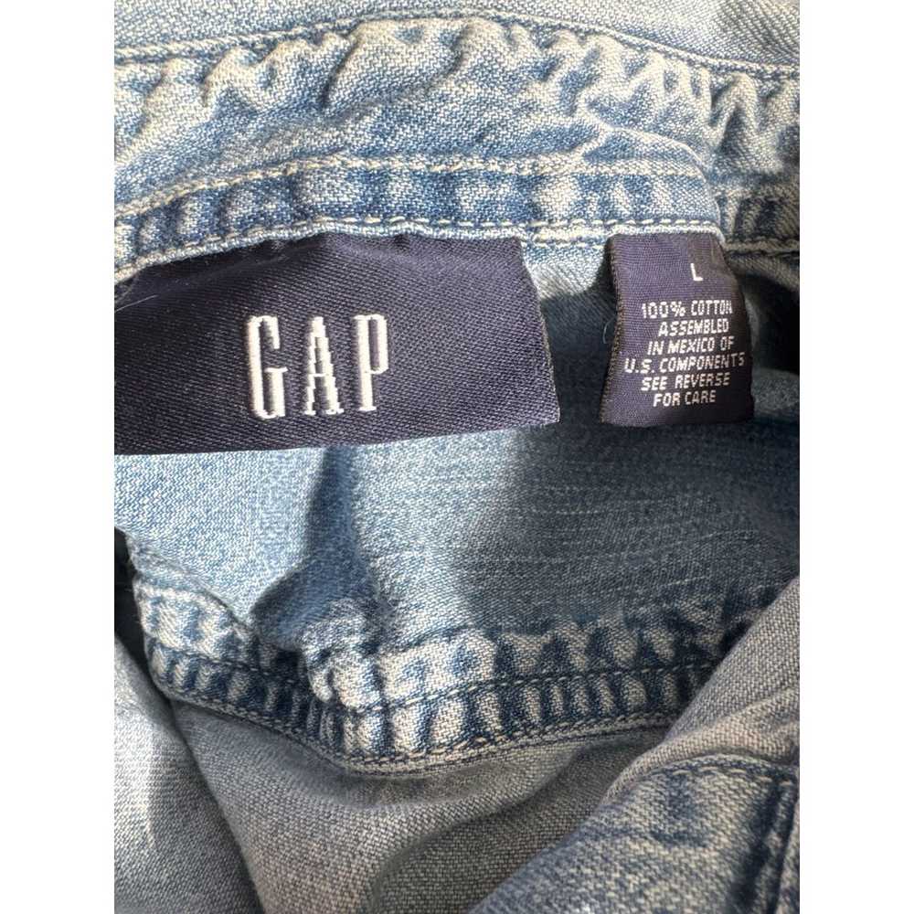 Vintage Y2K Gap Denim button down blue shirt ladi… - image 11