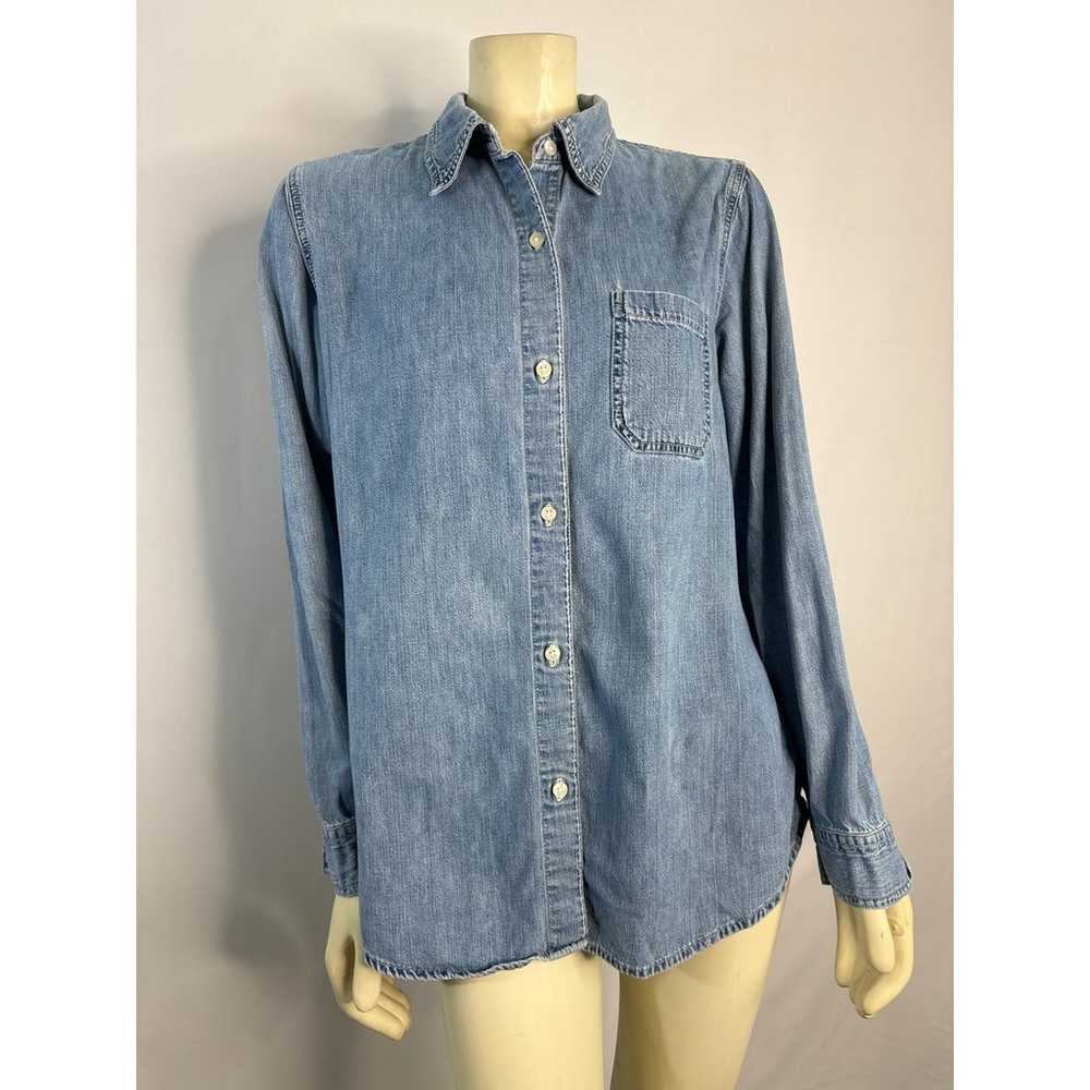 Vintage Y2K Gap Denim button down blue shirt ladi… - image 2