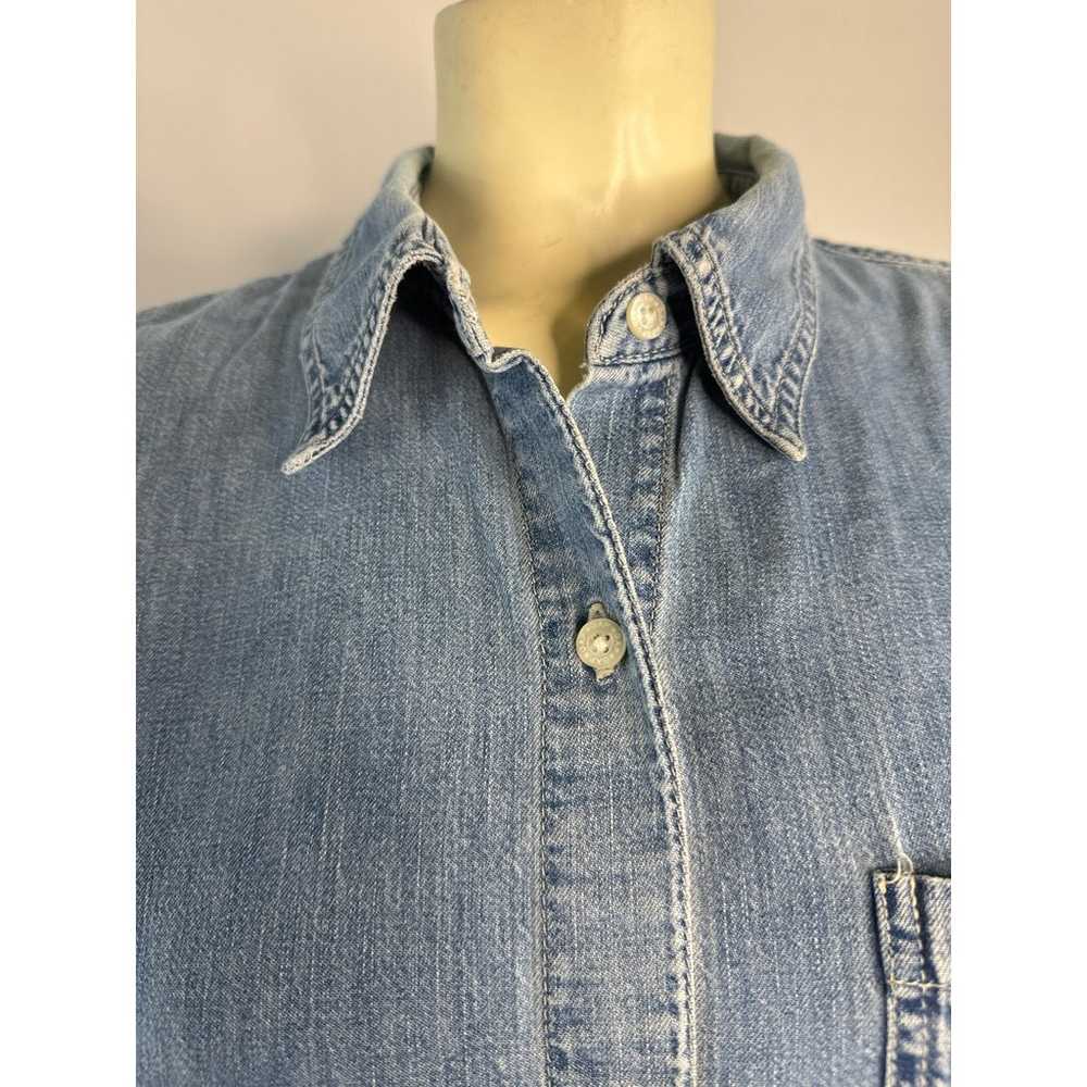 Vintage Y2K Gap Denim button down blue shirt ladi… - image 3