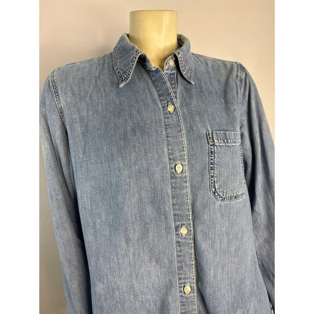 Vintage Y2K Gap Denim button down blue shirt ladi… - image 4