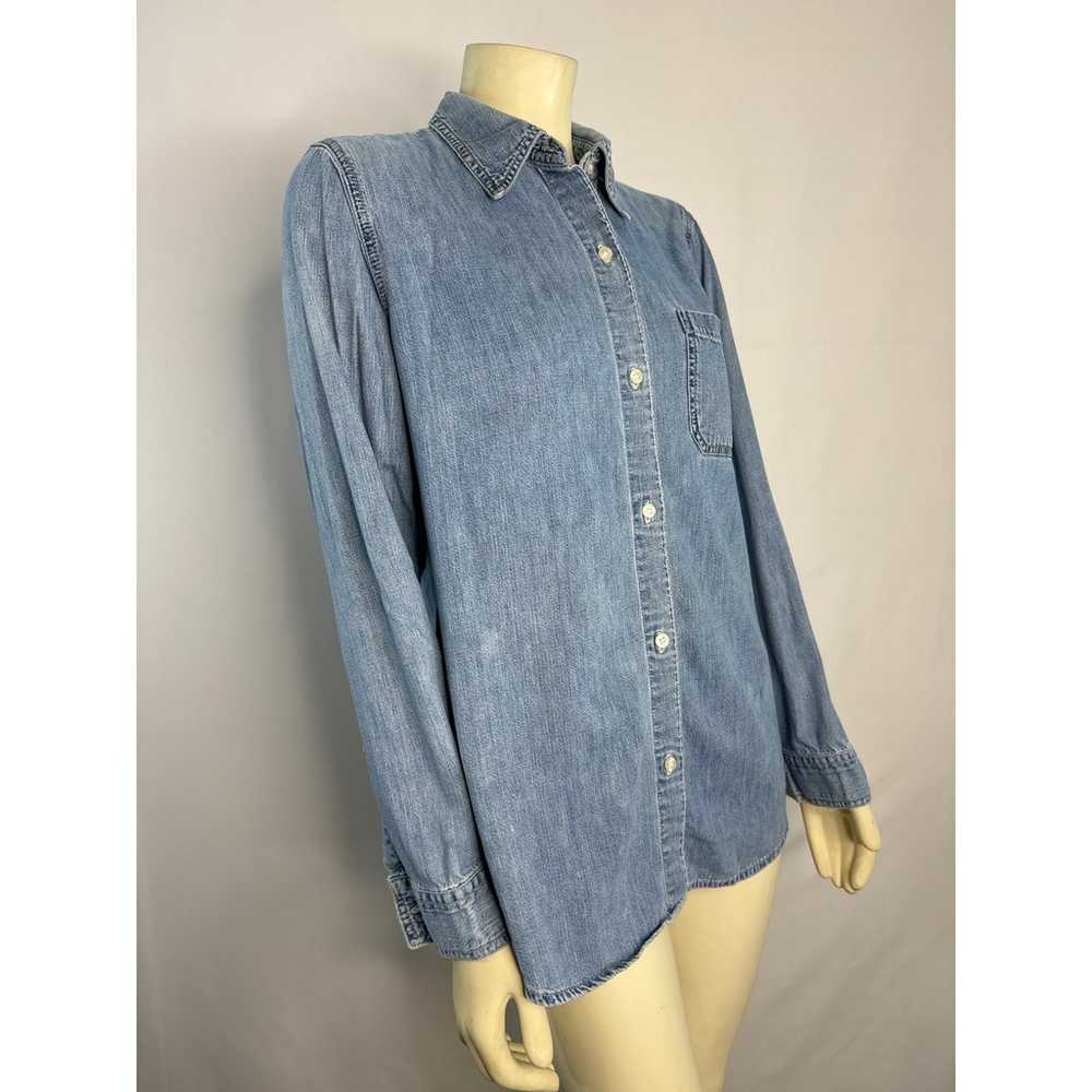 Vintage Y2K Gap Denim button down blue shirt ladi… - image 5