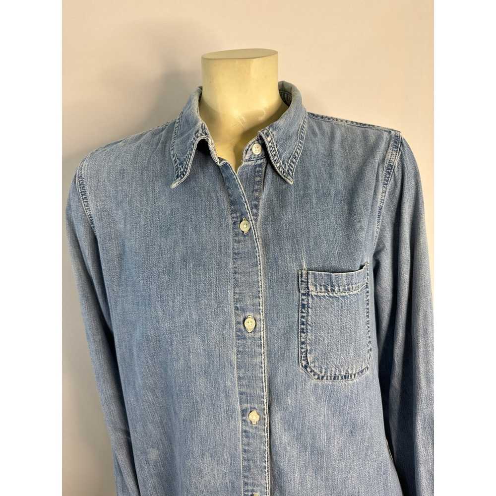 Vintage Y2K Gap Denim button down blue shirt ladi… - image 6