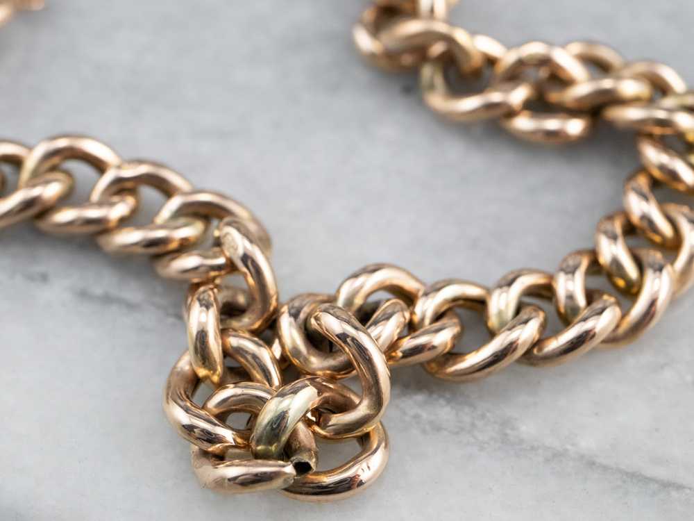 Antique Rose Gold Padlock Chain Bracelet - image 5