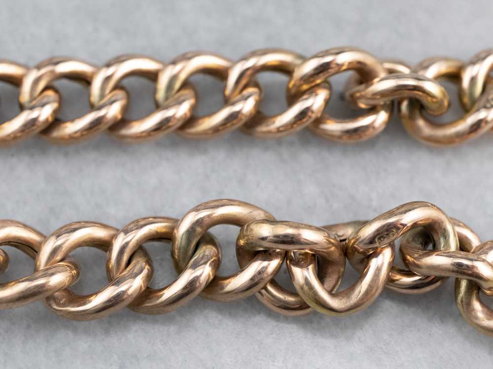 Antique Rose Gold Padlock Chain Bracelet - image 9