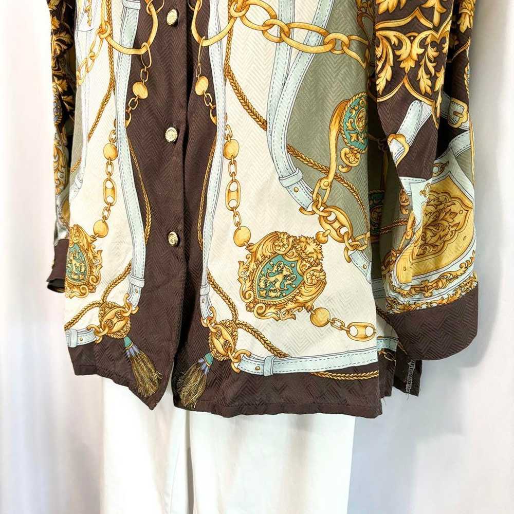 【Popular】Viridian Silk Scarf Pattern Long Sleeve … - image 3