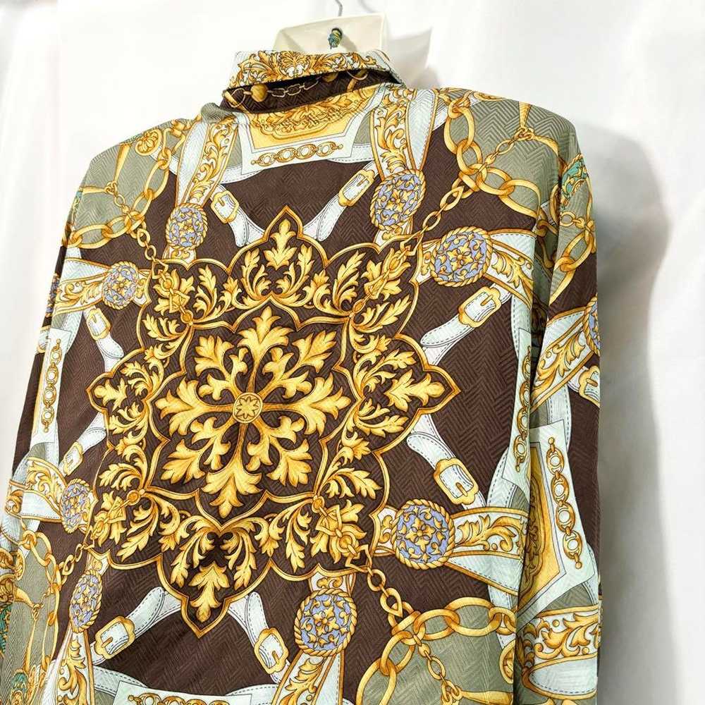 【Popular】Viridian Silk Scarf Pattern Long Sleeve … - image 6