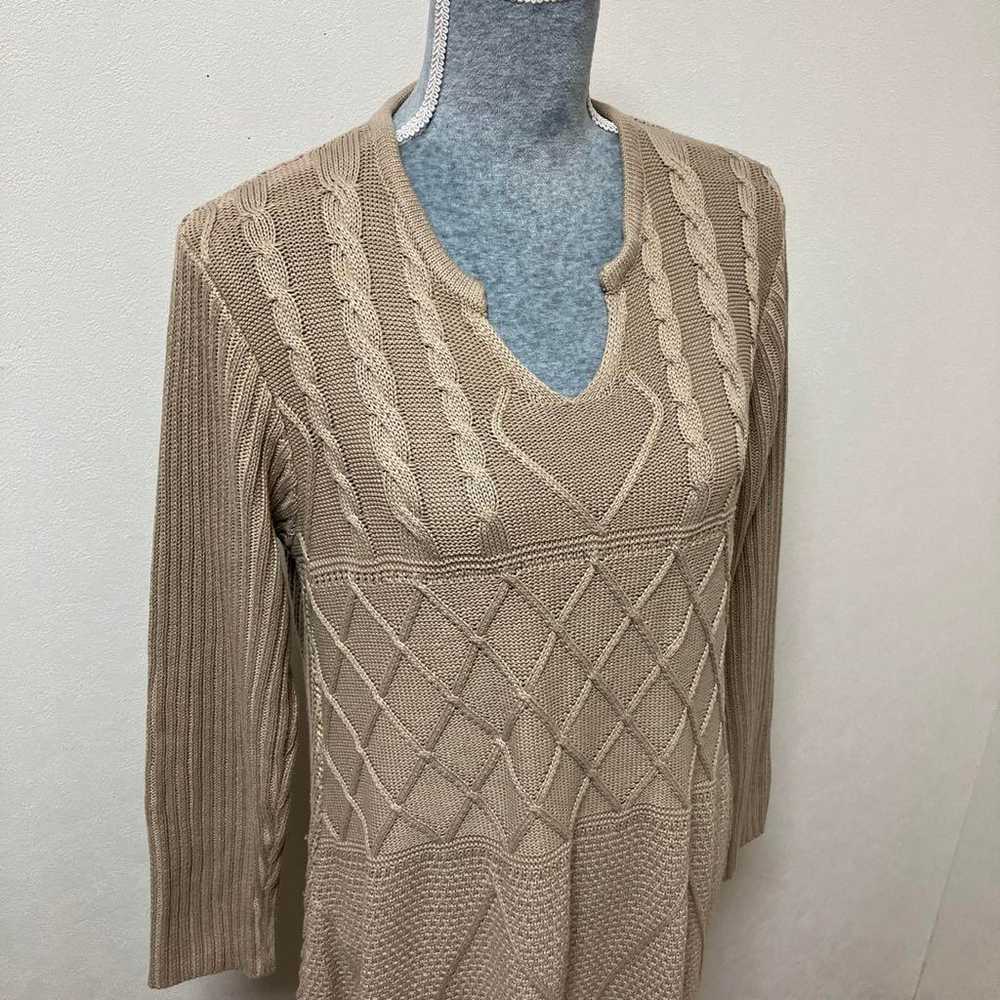 Favorite Long Beige Knit One Piece Dress for Autu… - image 2