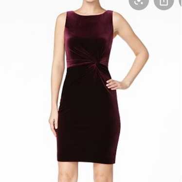 Calvin Klein Boatneck Velvet Dress Twisted Side