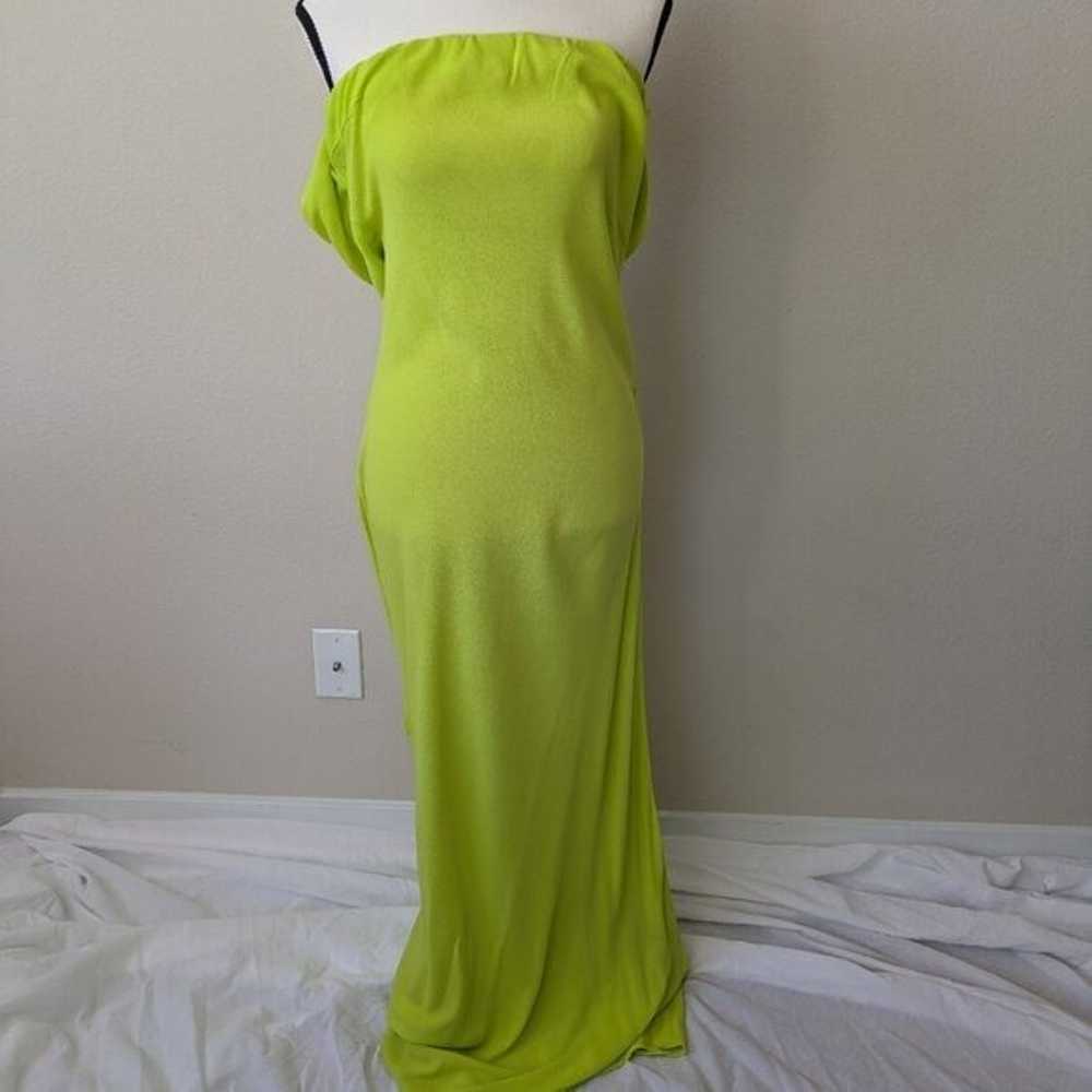 Olivaceous Neon Green Strapless Gown Maxi Dress S… - image 2