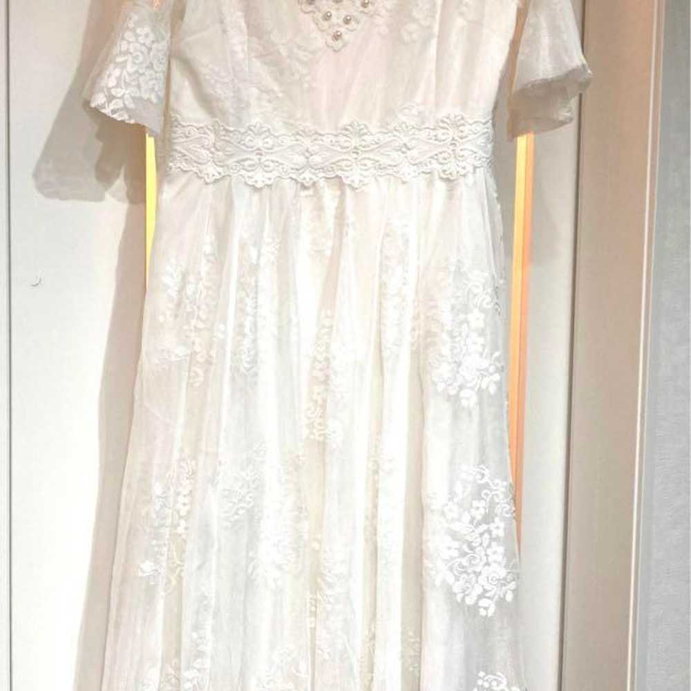 Wedding dress, white, size L. - image 1