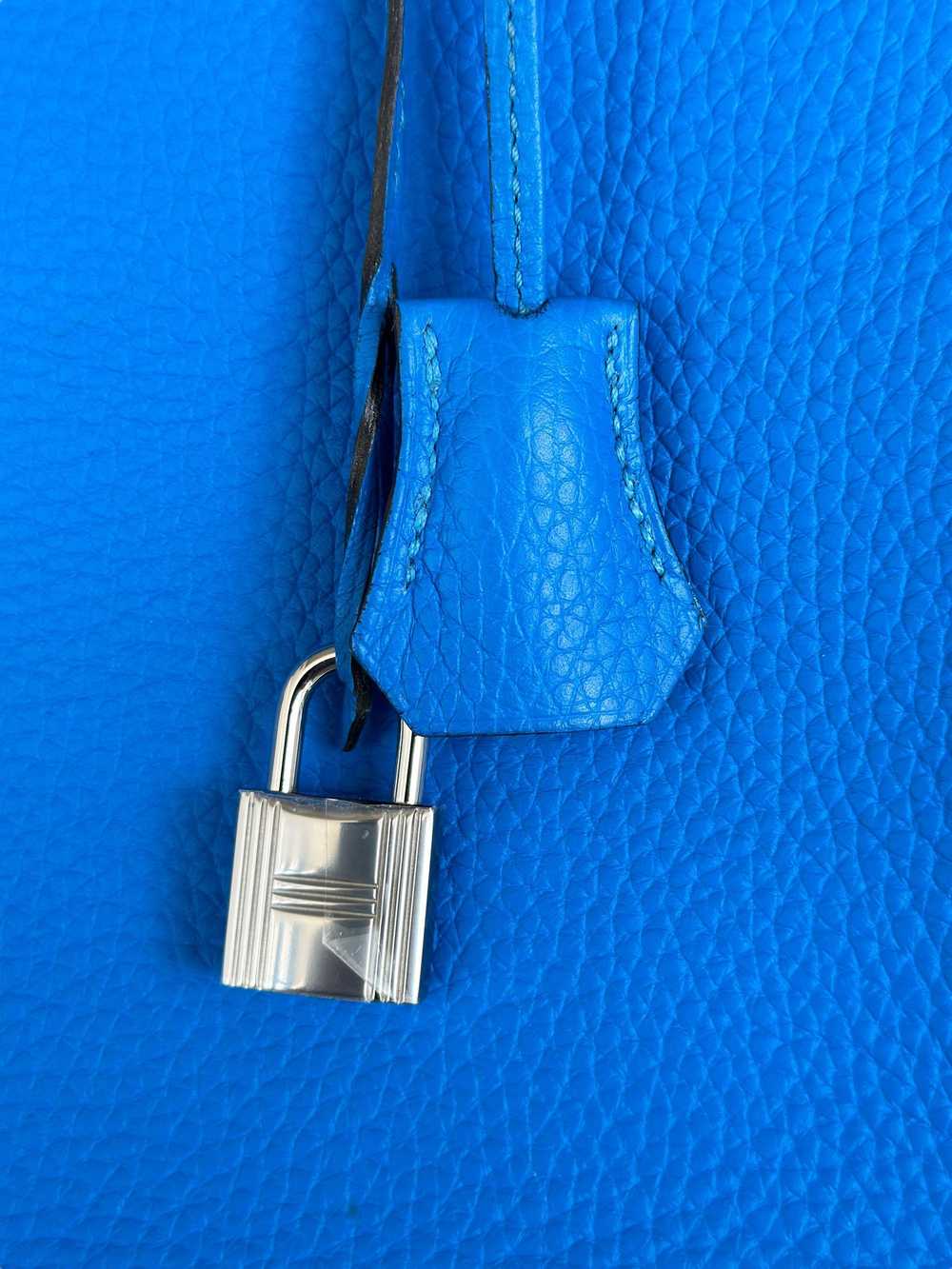 Hermes Hermes Blue Hydra Togo Birkin 40 - image 8