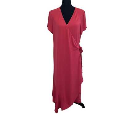 H by Halston Midi Wrap Dress Size L