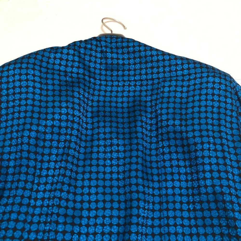 Christian Dior Silk 100% Blue Multidot Long Sleev… - image 12