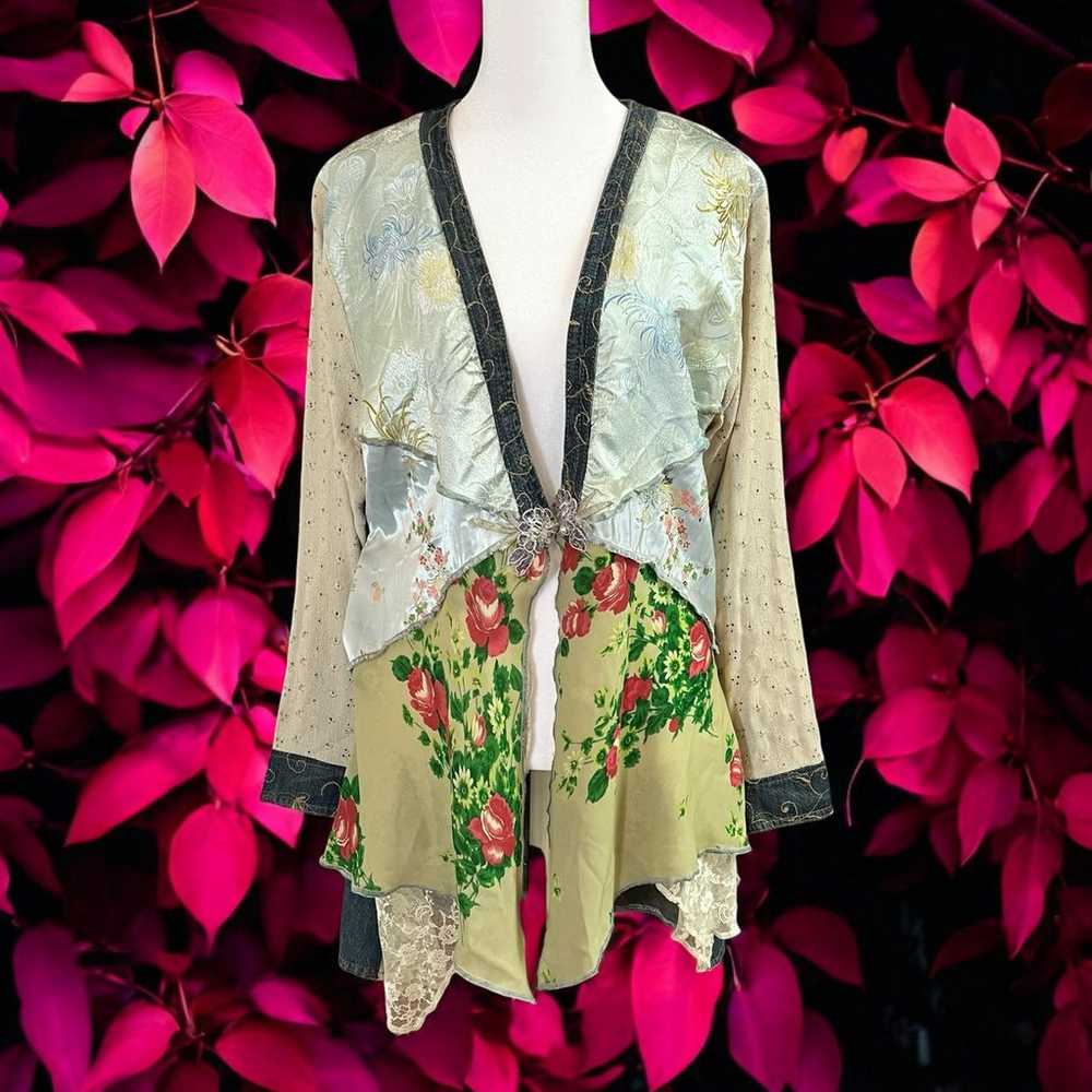 Vtg Spencer Alexis Floral Asymmetrical Kimono Jac… - image 1