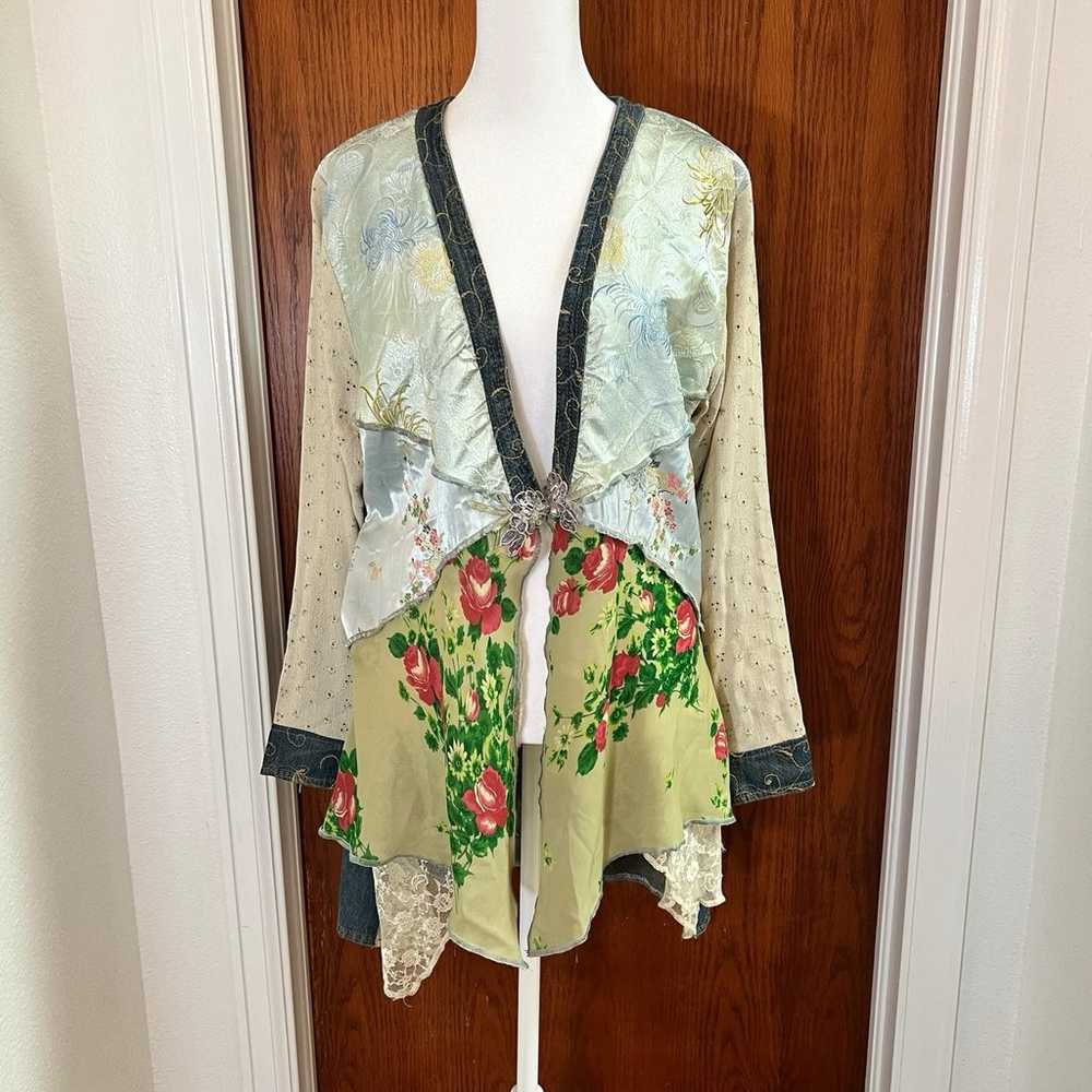 Vtg Spencer Alexis Floral Asymmetrical Kimono Jac… - image 2