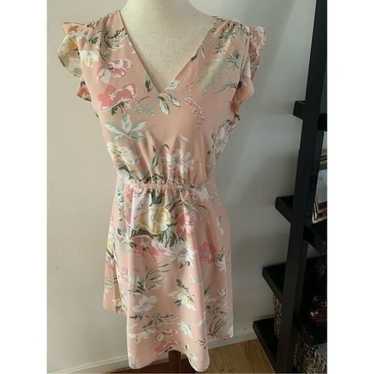 Loft floral dress pink size small