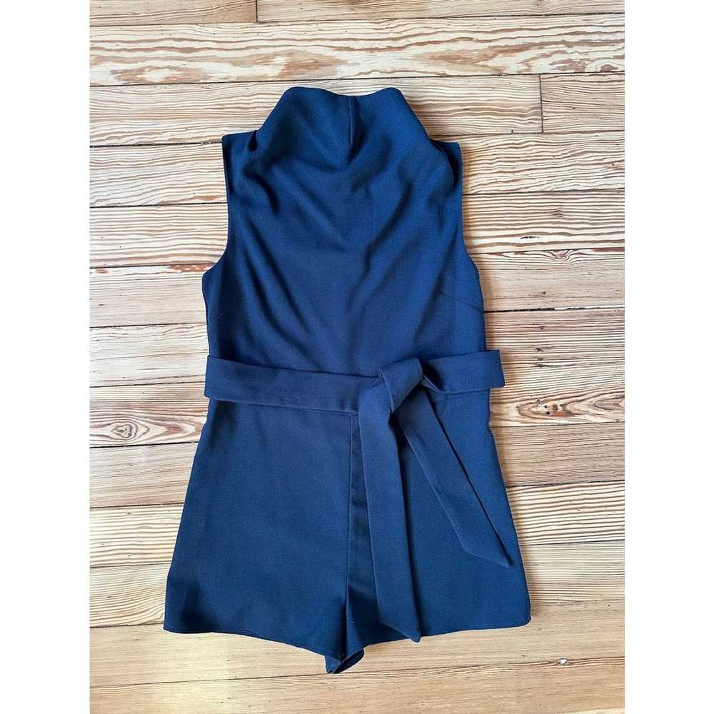 NWOT Keepsake High Neck Back Zip Navy Blue Sleeve… - image 1