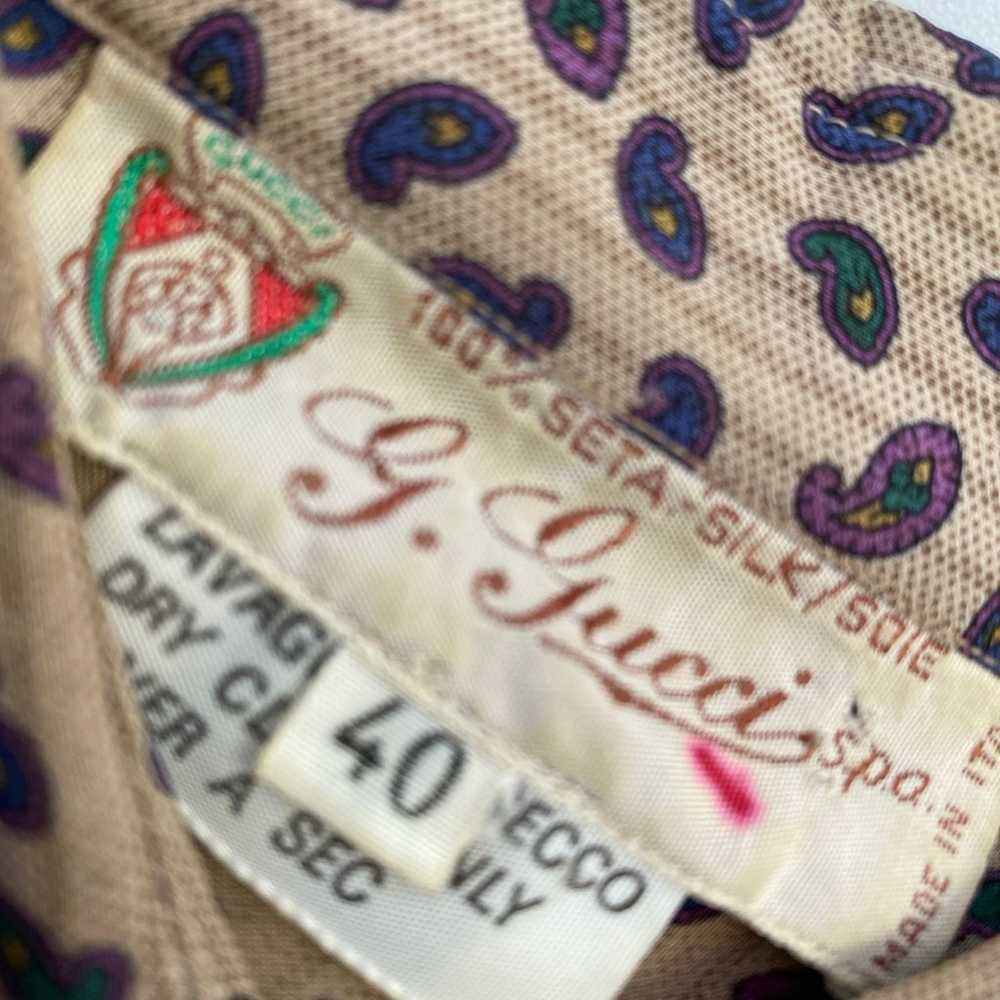 Gucci Vintage Silk Italy 40 Small - image 10