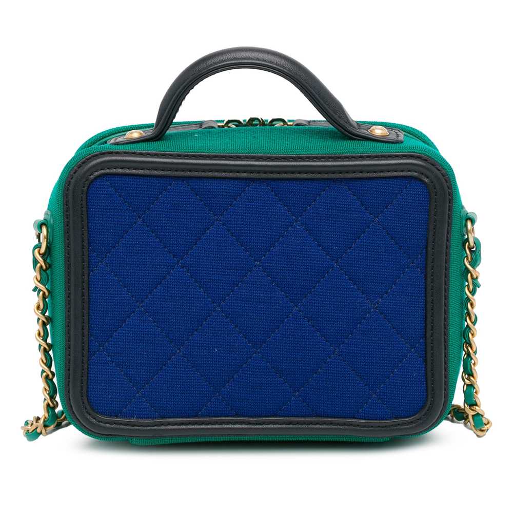 Blue Chanel Small Jersey CC Filigree Vanity Case … - image 3