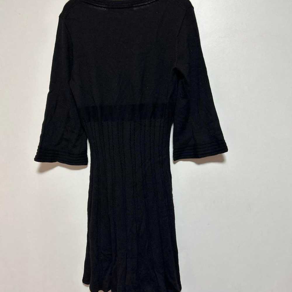 ATSURO TAWAMA black knit one-piece dress with thr… - image 2