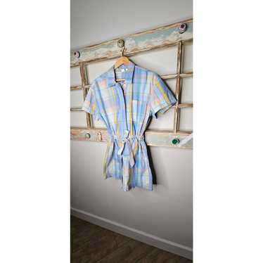 Gap Plaid 100% Cotton Romper with belted waist siz