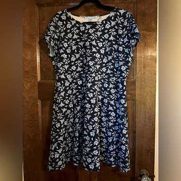 Draper James Blue Floral Fit and Flare Dress