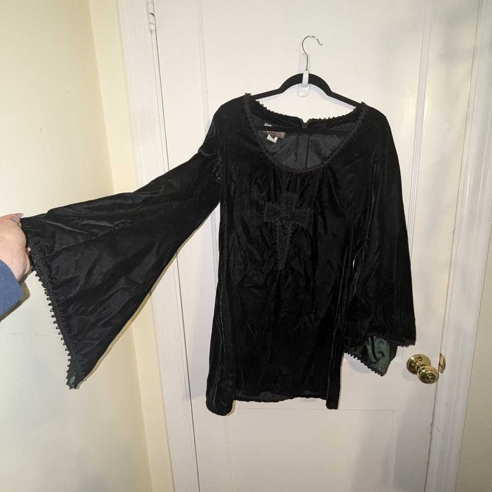 Vintage Jeannie Nitro green and black Gothic dress - image 2