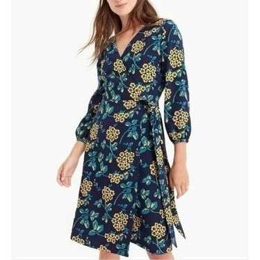 NWOT J Crew Golden Floral Wrap Dress in 365 Crepe… - image 1