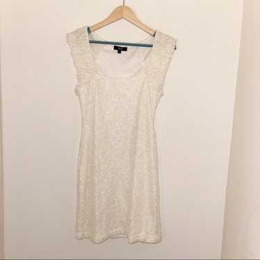 DRY LAKE Off White Floral Lace Mini Dres