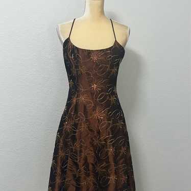 Bronze Copper brown fancy mini dress