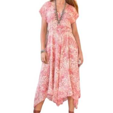 SUNDANCE Avonlea Floral Silk Asymmetrical Dress