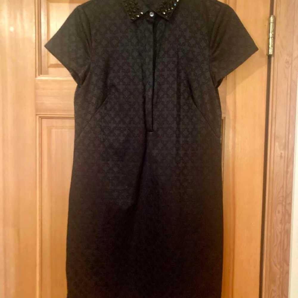 Black beaded collar short sleeve dress ANN TAYLOR - image 1