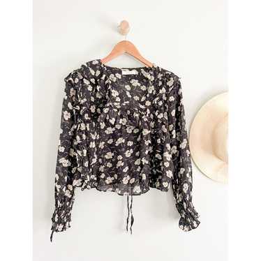 Doen Luca Top 2024 in Black Lilium Floral Size Medium